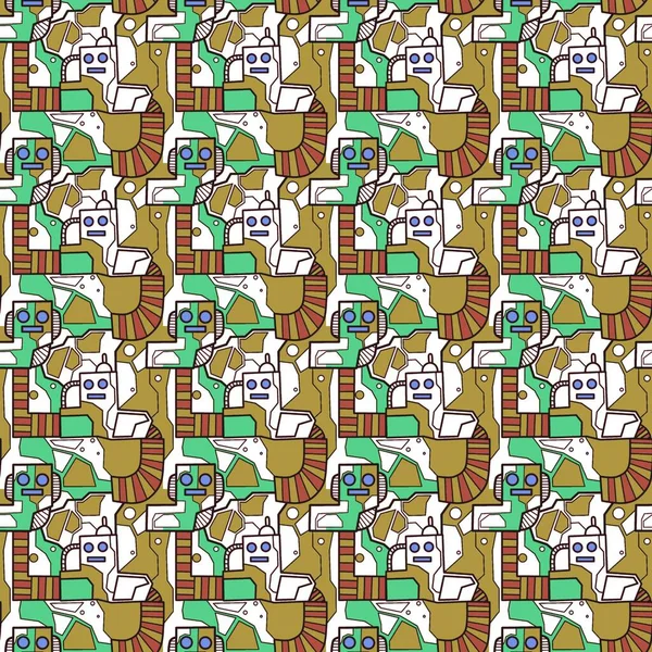 Robotsuz desenli sanat, çizgi film tarzı, arka plan tasarımı, eşsiz, el çizimi, baskı, sanat