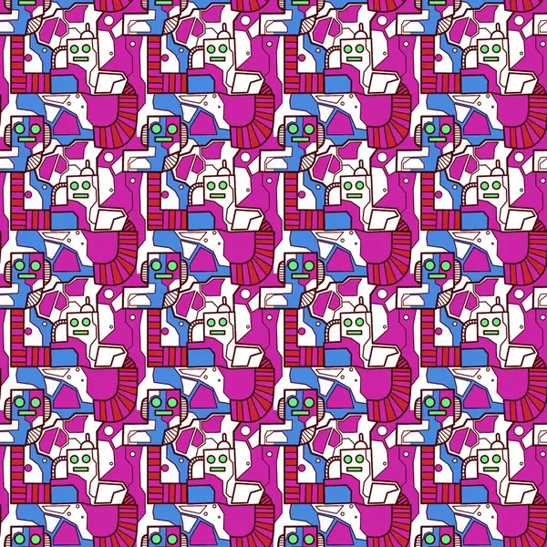 Robotsuz desenli sanat, çizgi film tarzı, arka plan tasarımı, eşsiz, el çizimi, baskı, sanat