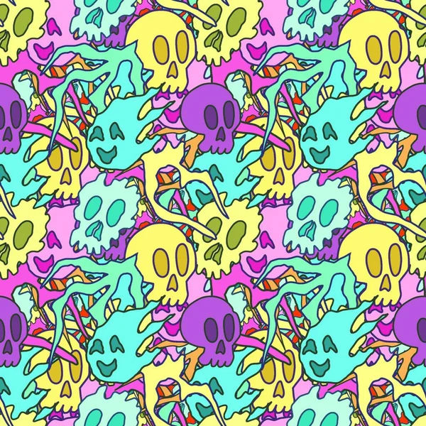 El çizimi kafatası arka plan sanatı, hip-hop tasarımı, kaykay tasarımı, şehir tarzı, tişört tasarımı, desen tasarımı, baskı, sanat.