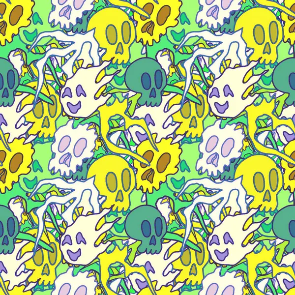 El çizimi kafatası arka plan sanatı, hip-hop tasarımı, kaykay tasarımı, şehir tarzı, tişört tasarımı, desen tasarımı, baskı, sanat.