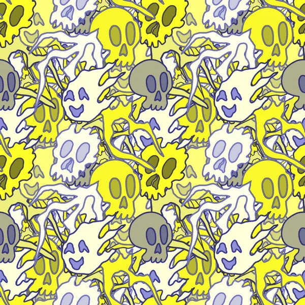 El çizimi kafatası arka plan sanatı, hip-hop tasarımı, kaykay tasarımı, şehir tarzı, tişört tasarımı, desen tasarımı, baskı, sanat.