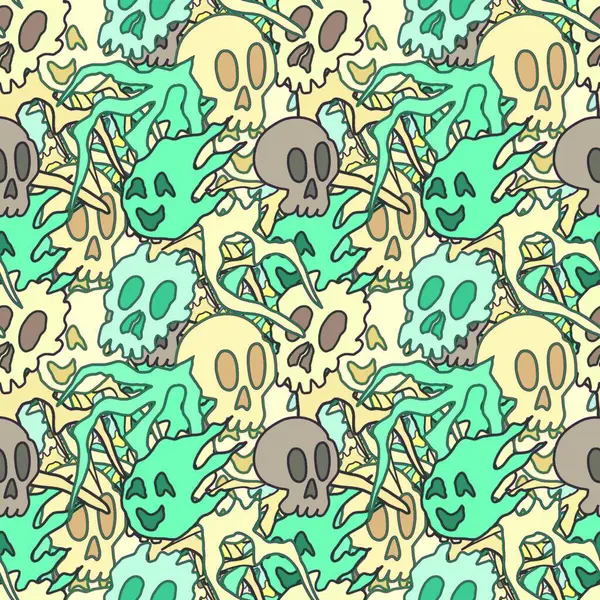 El çizimi kafatası arka plan sanatı, hip-hop tasarımı, kaykay tasarımı, şehir tarzı, tişört tasarımı, desen tasarımı, baskı, sanat.