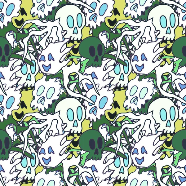 El çizimi kafatası arka plan sanatı, hip-hop tasarımı, kaykay tasarımı, şehir tarzı, tişört tasarımı, desen tasarımı, baskı, sanat.