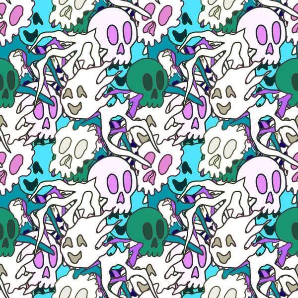 El çizimi kafatası arka plan sanatı, hip-hop tasarımı, kaykay tasarımı, şehir tarzı, tişört tasarımı, desen tasarımı, baskı, sanat.