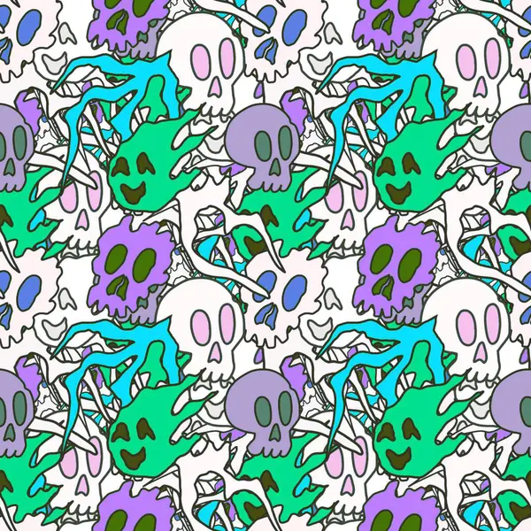 El çizimi kafatası arka plan sanatı, hip-hop tasarımı, kaykay tasarımı, şehir tarzı, tişört tasarımı, desen tasarımı, baskı, sanat.