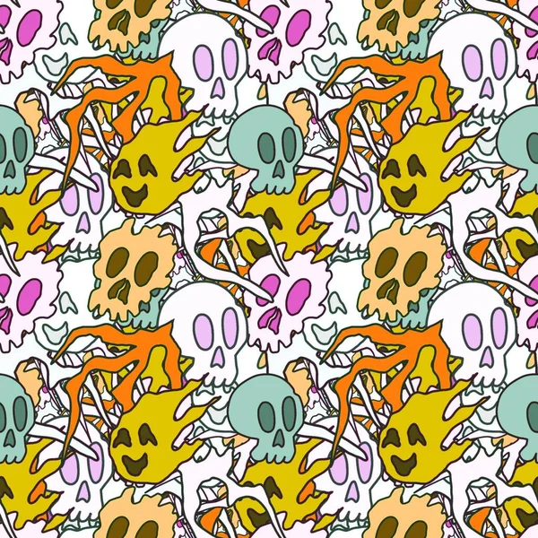 El çizimi kafatası arka plan sanatı, hip-hop tasarımı, kaykay tasarımı, şehir tarzı, tişört tasarımı, desen tasarımı, baskı, sanat.