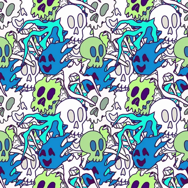 El çizimi kafatası arka plan sanatı, hip-hop tasarımı, kaykay tasarımı, şehir tarzı, tişört tasarımı, desen tasarımı, baskı, sanat.