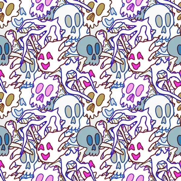 El çizimi kafatası arka plan sanatı, hip-hop tasarımı, kaykay tasarımı, şehir tarzı, tişört tasarımı, desen tasarımı, baskı, sanat.