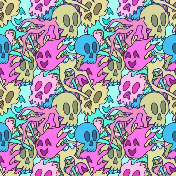 El çizimi kafatası arka plan sanatı, hip-hop tasarımı, kaykay tasarımı, şehir tarzı, tişört tasarımı, desen tasarımı, baskı, sanat.