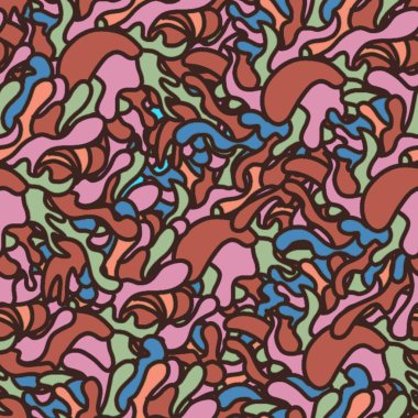 El çizimi yaz soyut arka plan sanatı. tekstil ve yüzey tasarımı, grafiti sanatı, deniz yaşamı.