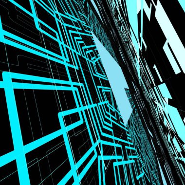 Yapay zeka geçmişi, çevrimiçi eğitim kavramı, bilimle ilgili, eğitim sanatı, siyah altyapı.