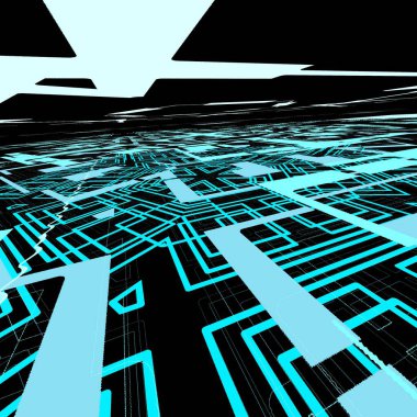 Yapay zeka geçmişi, çevrimiçi eğitim kavramı, bilimle ilgili, eğitim sanatı, siyah altyapı.