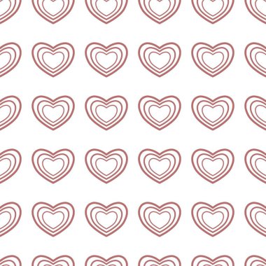 Sevgililer Günü için kusursuz kalp deseni ya da Anneler Günü kutlamaları, arka plan tasarımı, karalamalar, baskı, sanat.