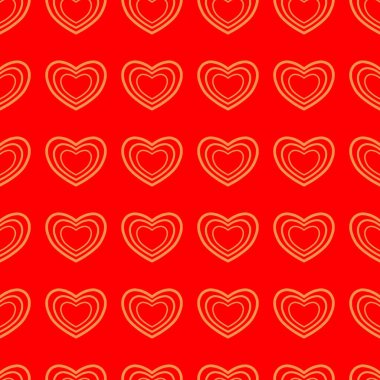 Sevgililer Günü için kusursuz kalp deseni ya da Anneler Günü kutlamaları, arka plan tasarımı, karalamalar, baskı, sanat.