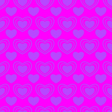 Sevgililer Günü için kusursuz kalp deseni ya da Anneler Günü kutlamaları, arka plan tasarımı, karalamalar, baskı, sanat.