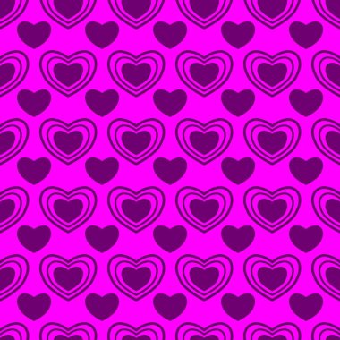 Sevgililer Günü için kusursuz kalp deseni ya da Anneler Günü kutlamaları, arka plan tasarımı, karalamalar, baskı, sanat.