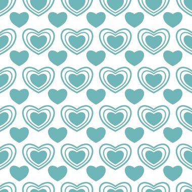 Sevgililer Günü için kusursuz kalp deseni ya da Anneler Günü kutlamaları, arka plan tasarımı, karalamalar, baskı, sanat.