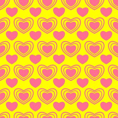 Sevgililer Günü için kusursuz kalp deseni ya da Anneler Günü kutlamaları, arka plan tasarımı, karalamalar, baskı, sanat.