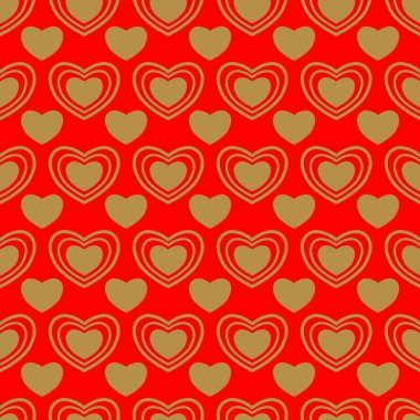 Sevgililer Günü için kusursuz kalp deseni ya da Anneler Günü kutlamaları, arka plan tasarımı, karalamalar, baskı, sanat.