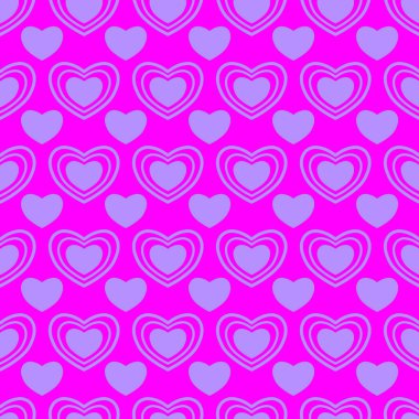 Sevgililer Günü için kusursuz kalp deseni ya da Anneler Günü kutlamaları, arka plan tasarımı, karalamalar, baskı, sanat.