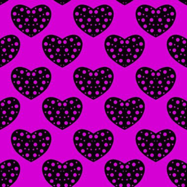 Sevgililer Günü için kusursuz kalp deseni ya da Anneler Günü kutlamaları, arka plan tasarımı, karalamalar, baskı, sanat.