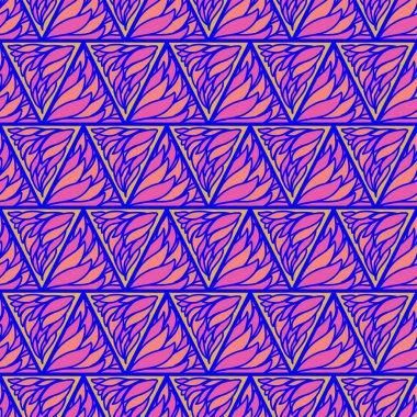 El çizimi üçgensiz desen, tekrarlanan desen, arka plan tasarımı, t-shirt tasarımı, çizim, duvar kağıdı, baskı, sanat.