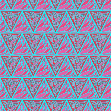 El çizimi üçgensiz desen, tekrarlanan desen, arka plan tasarımı, t-shirt tasarımı, çizim, duvar kağıdı, baskı, sanat.