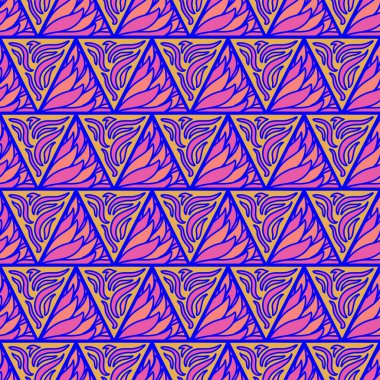 El çizimi üçgensiz desen, tekrarlanan desen, arka plan tasarımı, t-shirt tasarımı, çizim, duvar kağıdı, baskı, sanat.