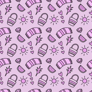 El çizimi yaz, kusursuz desen, arka plan, çizim, karalama, duvar kağıdı, baskı, sanat