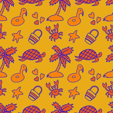 El çizimi yaz, kusursuz desen, arka plan, çizim, karalama, duvar kağıdı, baskı, sanat