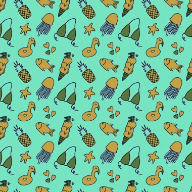 El çizimi yaz, kusursuz desen, arka plan, çizim, karalama, duvar kağıdı, baskı, sanat