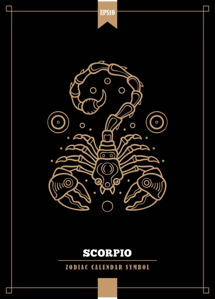 Illustrazione Zodiacale Moderna Delineata Segno Scorpione Illustrazione Vettoriale — Vettoriale Stock