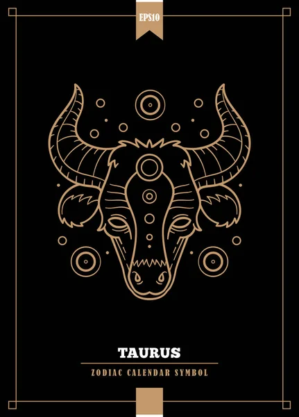 Outlined Modern Zodiacal Illustration Taurus Sign Vector Illustration — Stock Vector