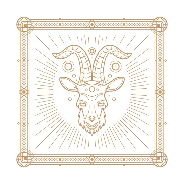 Zodiac Sign Astrology Symbol Element Outline Vector Illustration Copper Color — Stock Vector