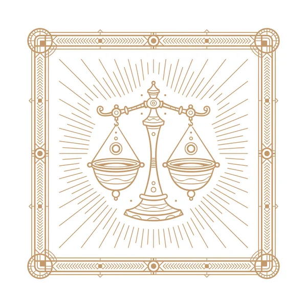 Знак Зодиака Символ Астрологии Элемент Набросок Векторной Иллюстрации Цвет Меди — стоковый вектор