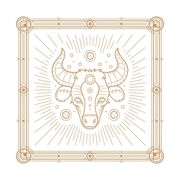 Знак Зодиака Символ Астрологии Элемент Набросок Векторной Иллюстрации Цвет Меди — стоковый вектор
