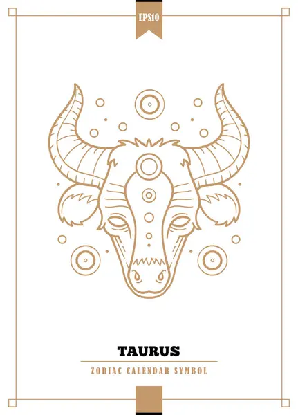 Skisserad Modern Zodiakillustration För Taurus Tecken Vektorillustration — Stock vektor