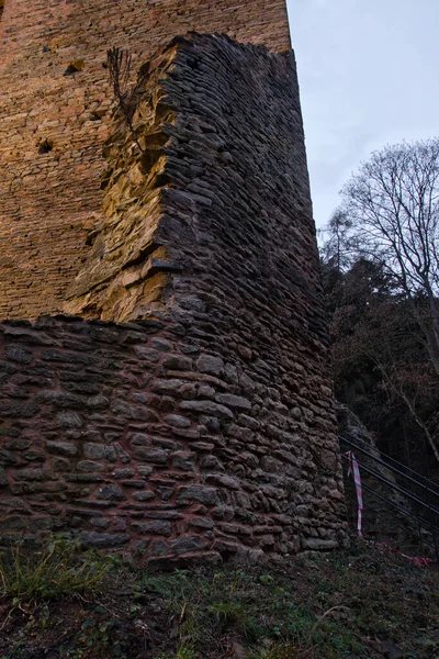 Wolfstein Γερμανία Ιανουαρίου 2021 Πέτρινο Τείχος Στο Κάστρο Του Νέου — Φωτογραφία Αρχείου