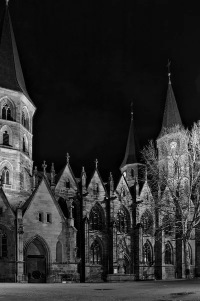 Kaiserslautern Německo Března 2021 Fronta Stiftskirche Collegiate Church Dark Sky — Stock fotografie
