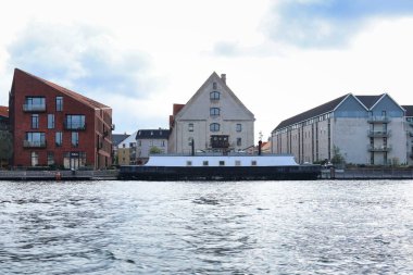 Kopenhag, Danimarka - 12 Ekim 2019 Kopenhag, Danimarka 'da bulutlu bir sonbahar gününde.