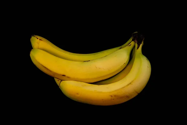 Жовтий Стиглий Банани Ізольовані Чорному Тлі — стокове фото