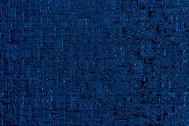 Soyut dokulu mavi arkaplan geometrik şekiller ve karmaşık detaylı desenlerle modern bir minimalist tasarım yaratıyor. Web sitesi afişleri, grafik tasarımları veya sunumlar için ideal.