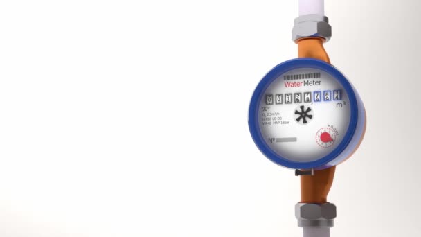 Videobeelden Van Watergasmeters Met Een Hoog Nutsverbruik Veel Kopieerruimte — Stockvideo