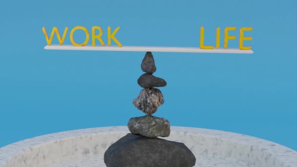Έννοια Βίντεο Απεικονίζει Την Ισορροπία Της Εργασιακής Ζωής Σωρός Από — Αρχείο Βίντεο