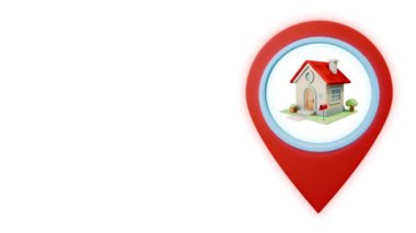 coğrafi harita pin noktası GPS konum etiketi ile beyaz arkaplanda ev simgesi
