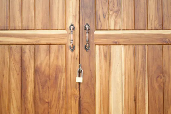 Wooden Door Texture Lock — Stock Photo, Image