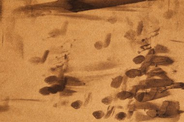 Görünür mürekkep lekeli kahverengi kraft kağıdı.