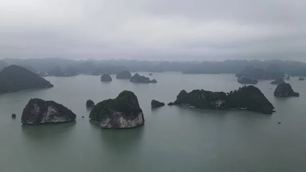 stock image Ha Long Bay, Vietnam - November 26, 2022: Aerial View of The Ha Long Bay