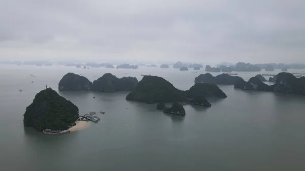 Stock image Ha Long Bay, Vietnam - November 26, 2022: Aerial View of The Ha Long Bay