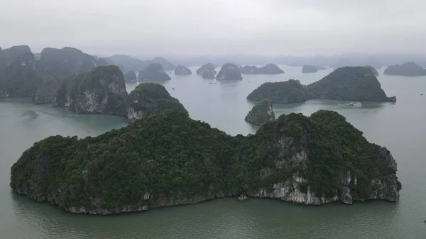 stock image Ha Long Bay, Vietnam - November 26, 2022: Aerial View of The Ha Long Bay